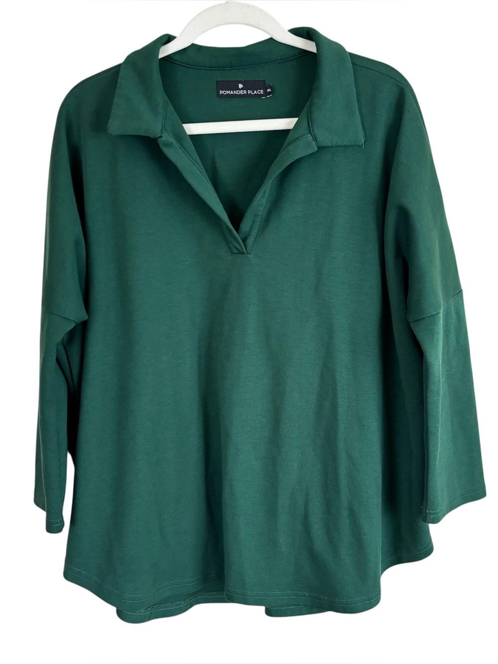 Pomander Place Easy Polo Swing Sweatshirt Women’s Size M/L Green Tuckernuck